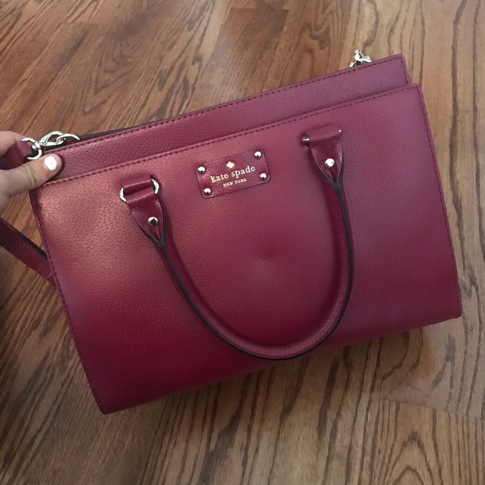 Wine color Kate spade bag